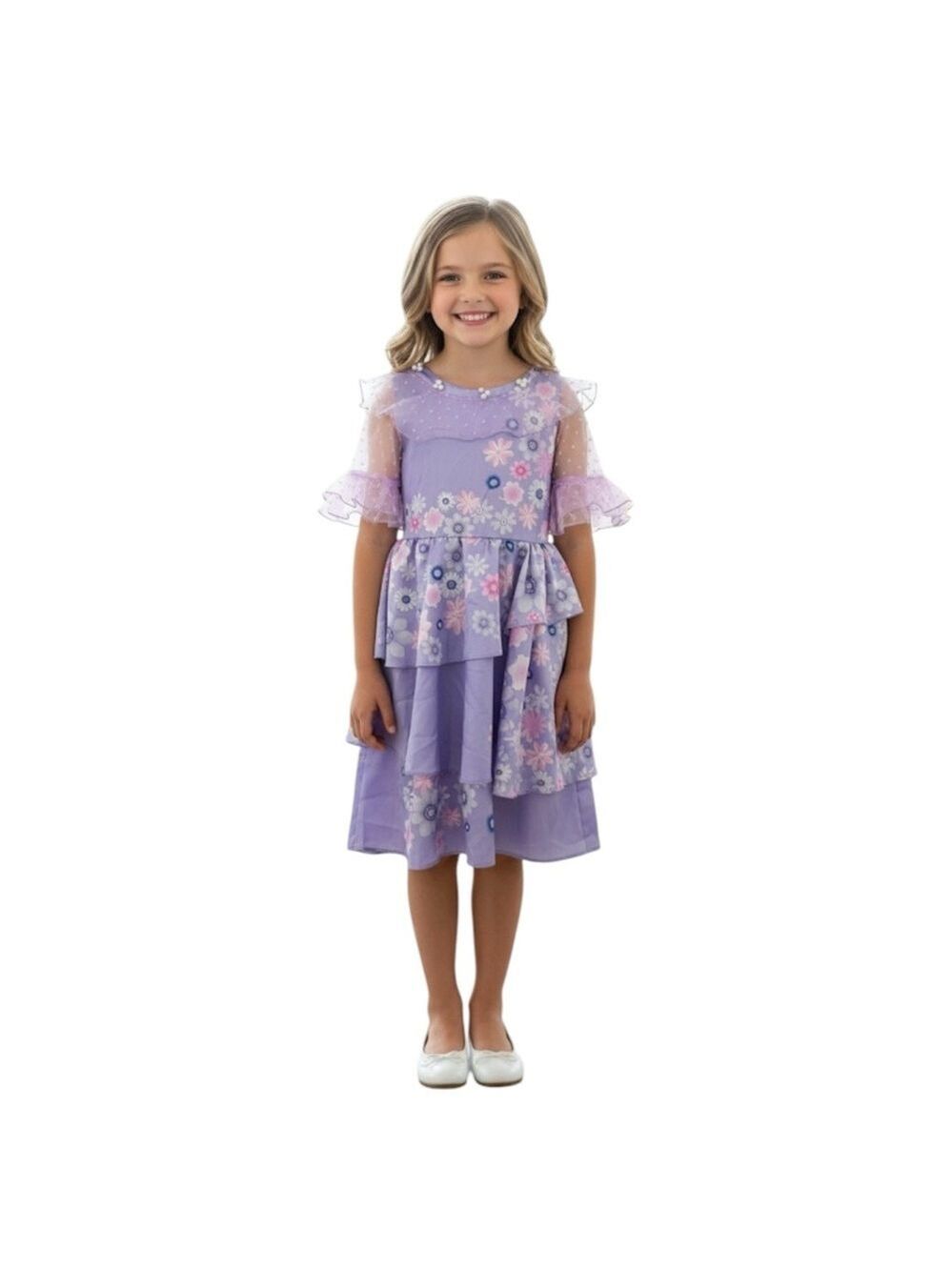 Encanto Disney MUABABY Size 140 / Girl’s 6 Isabella Purple Floral Costume Dress